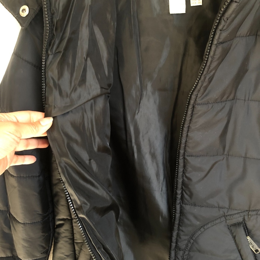 ZARA TRF Coat Size M Hooded Puffer Quilted Warm Outdoor Wind Rain - Picture 6 of 8